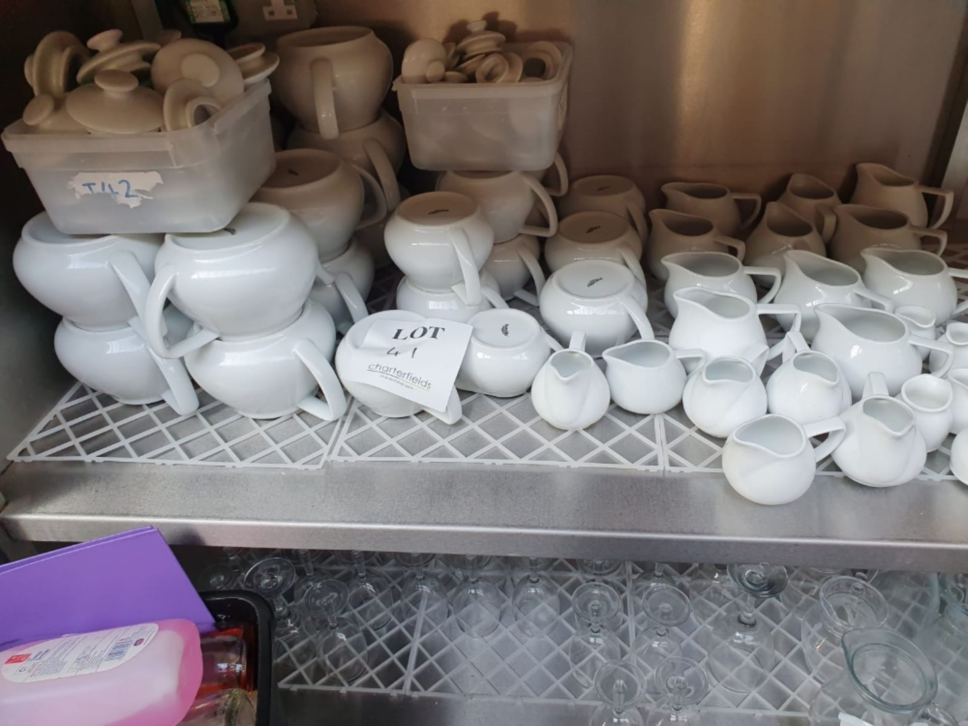 Quantity of coffee pots, tea pots and milk jugs