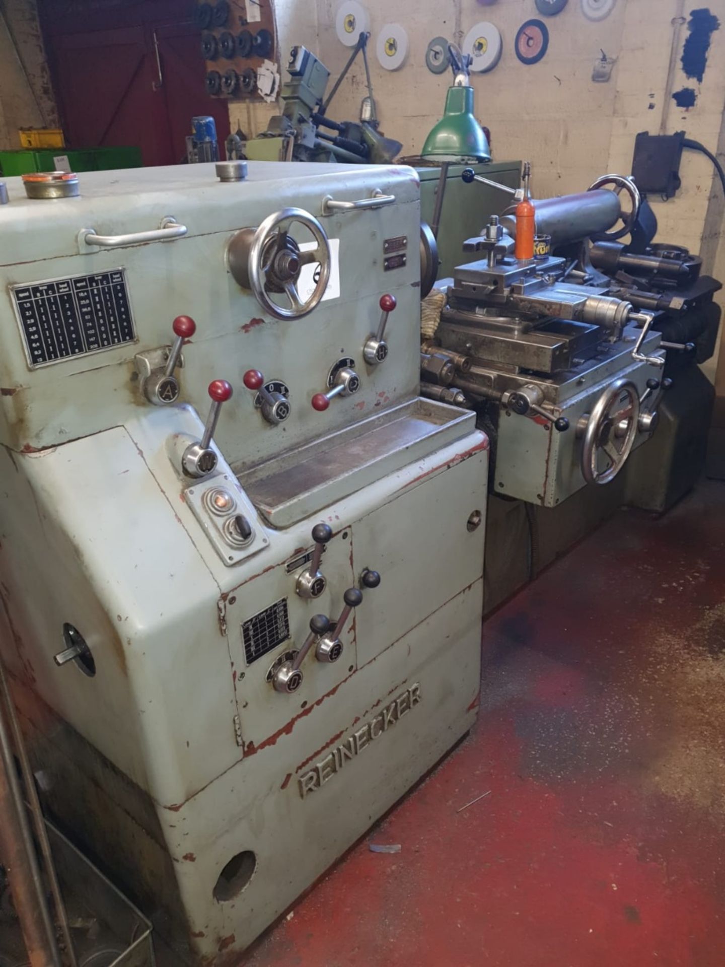 Reinecker form relieving lathe. Serial No. 5966 with rack of change gears