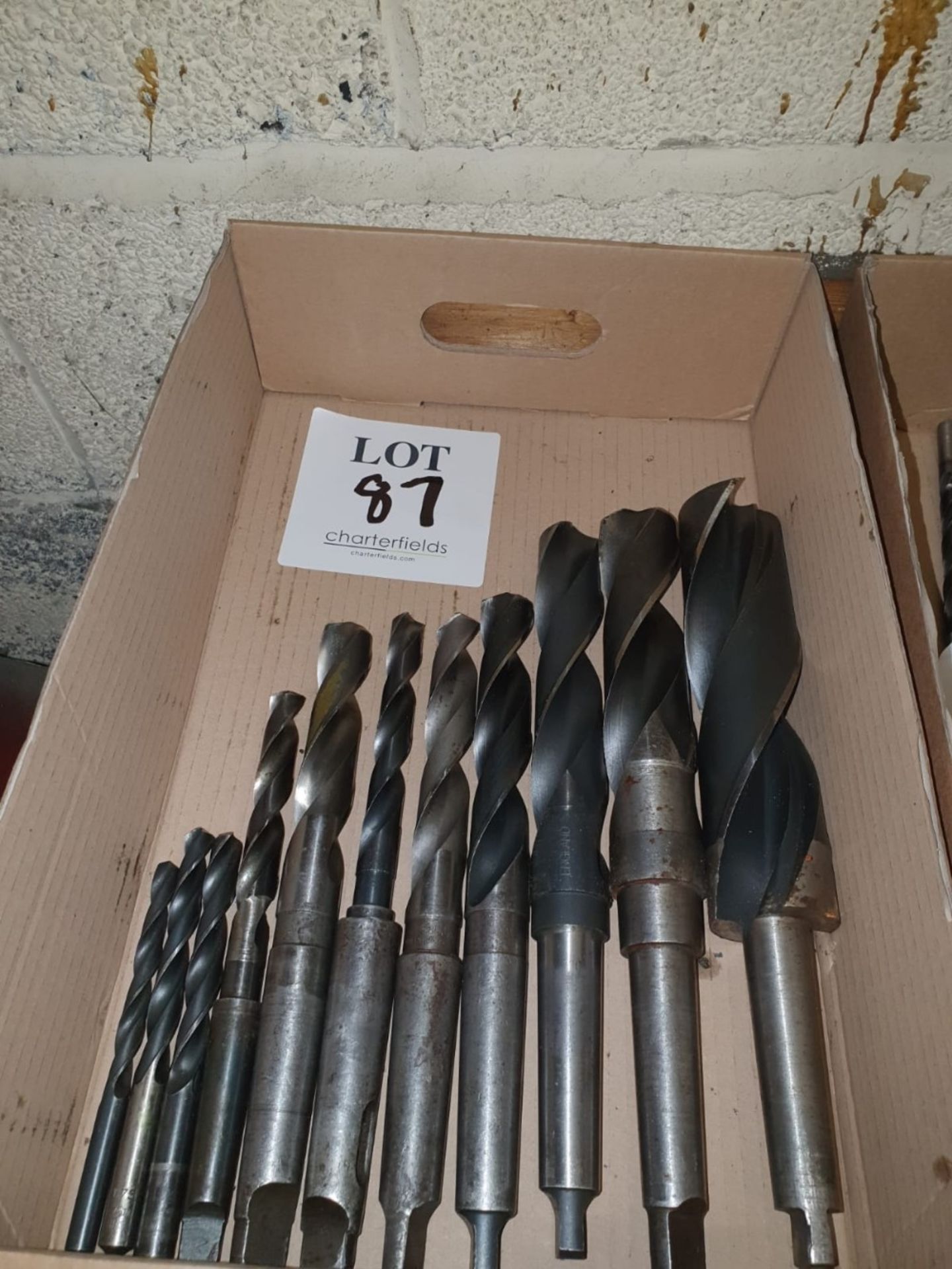 Box of large diameter taper shank twist drills