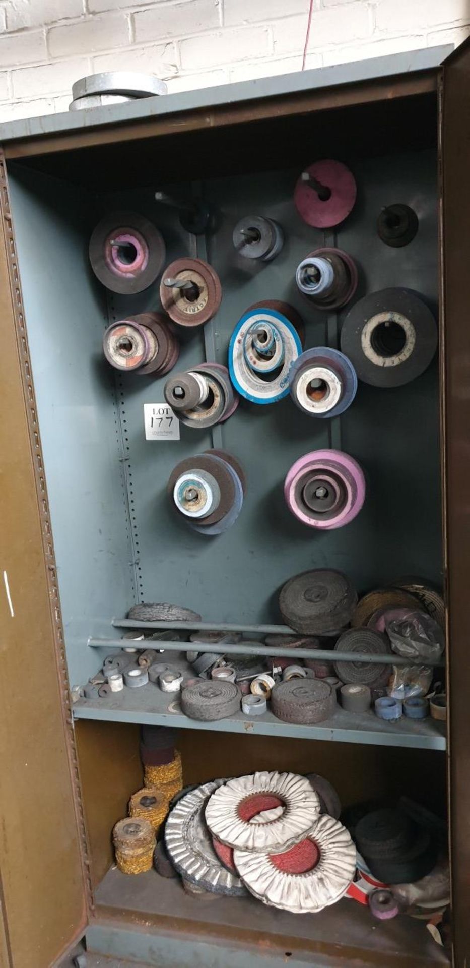 Steel cabinet and quantity of grinding wheels - Image 2 of 2