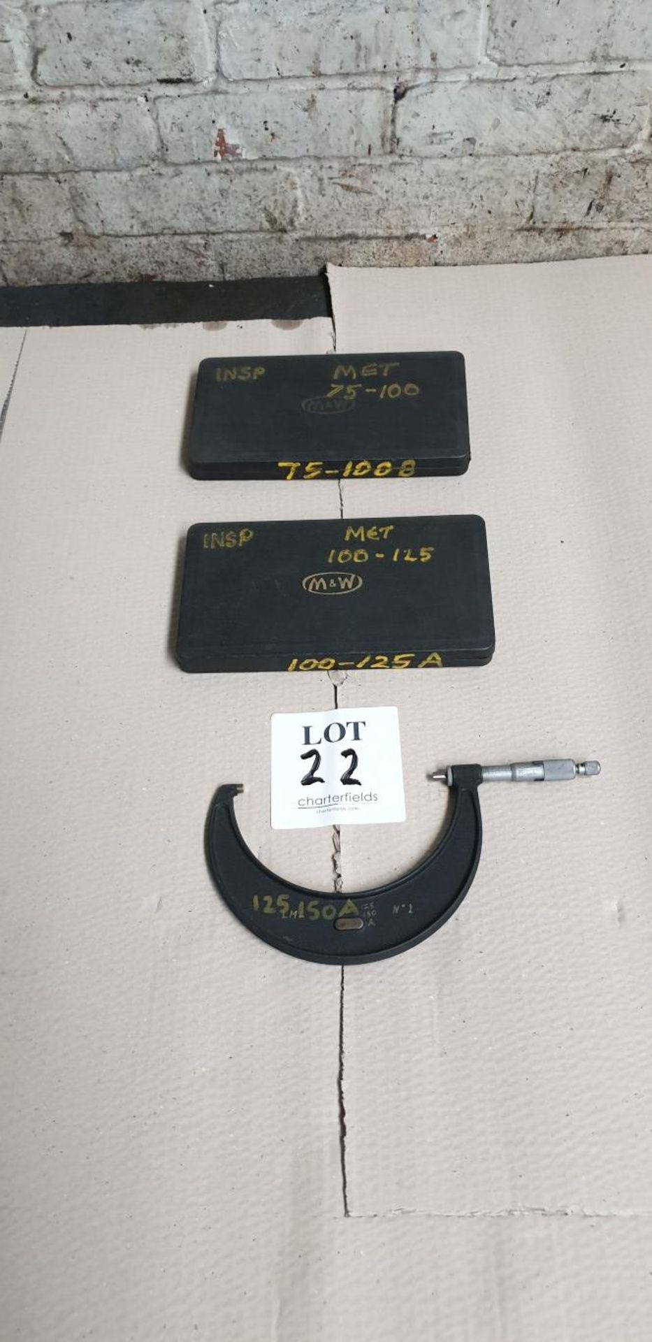 3 - metric micrometers; 75 - 100mm, 100 - 125mm and 125 - 150mm
