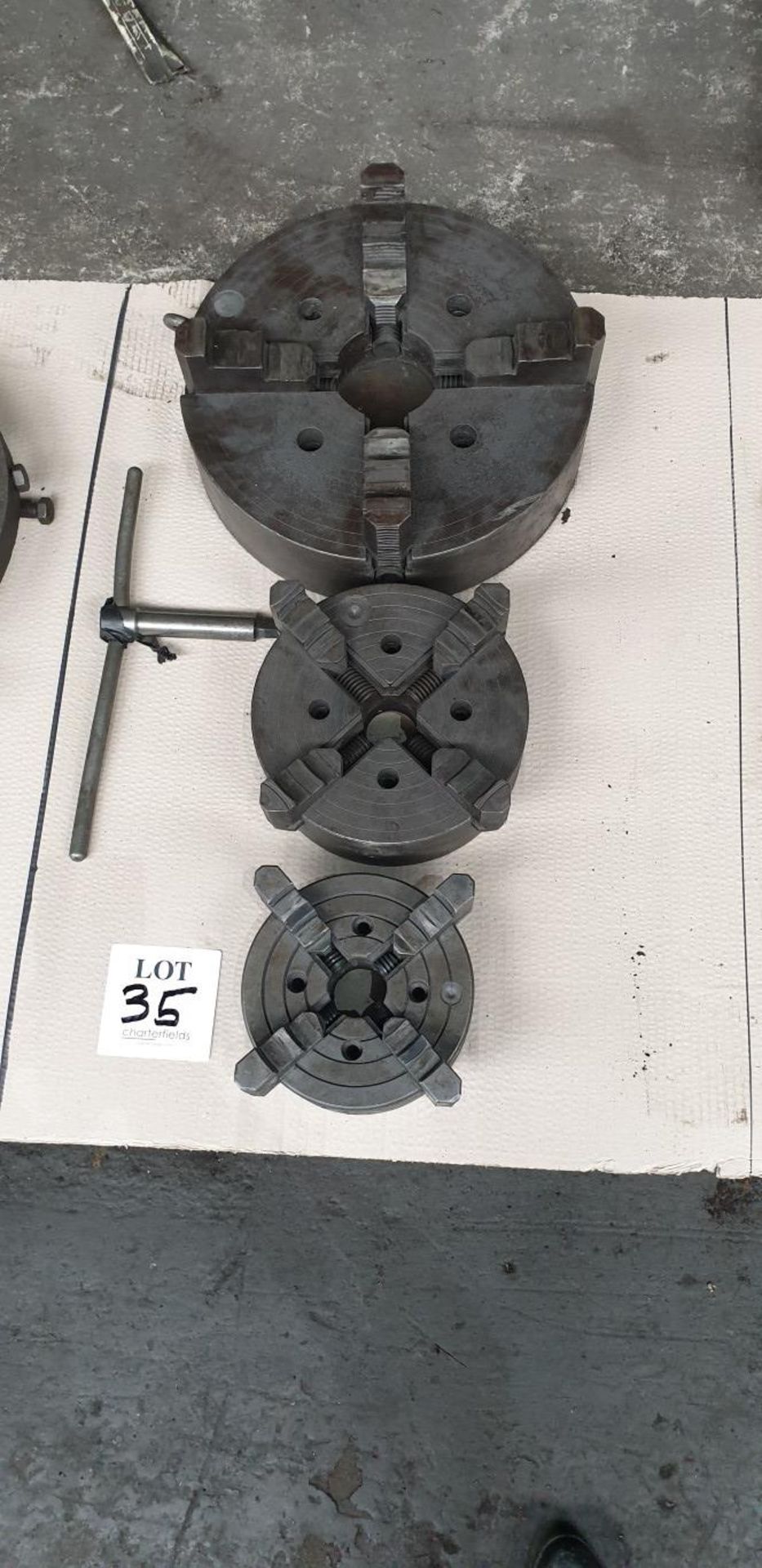 3 - 4 jaw chucks; 8", 10" and 16" diameters