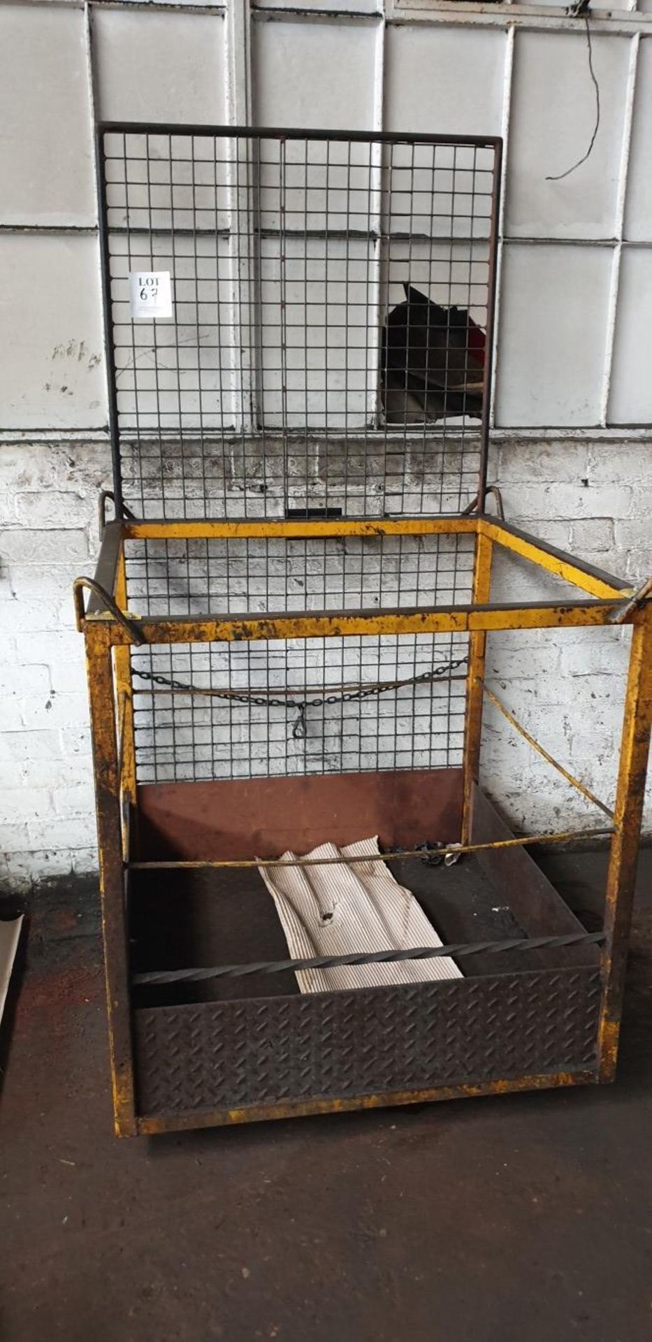 Pedestrian fork lift truck cage