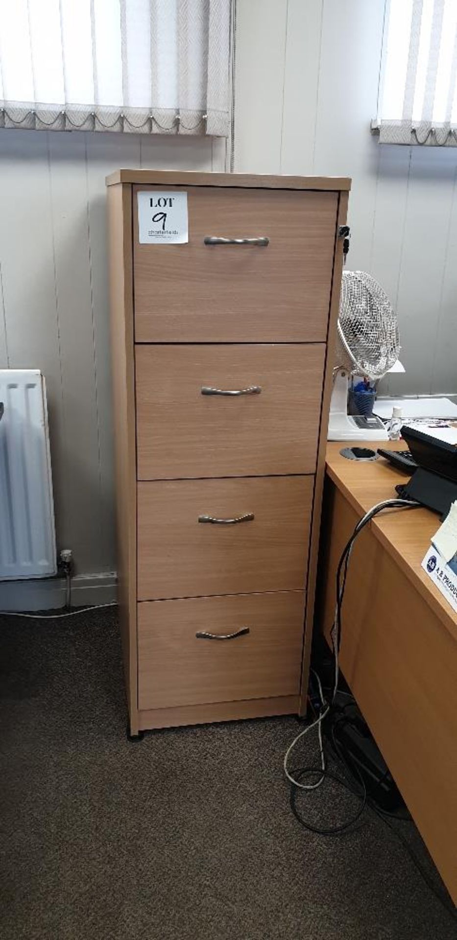 Wooden 4-drawer filing cabinet