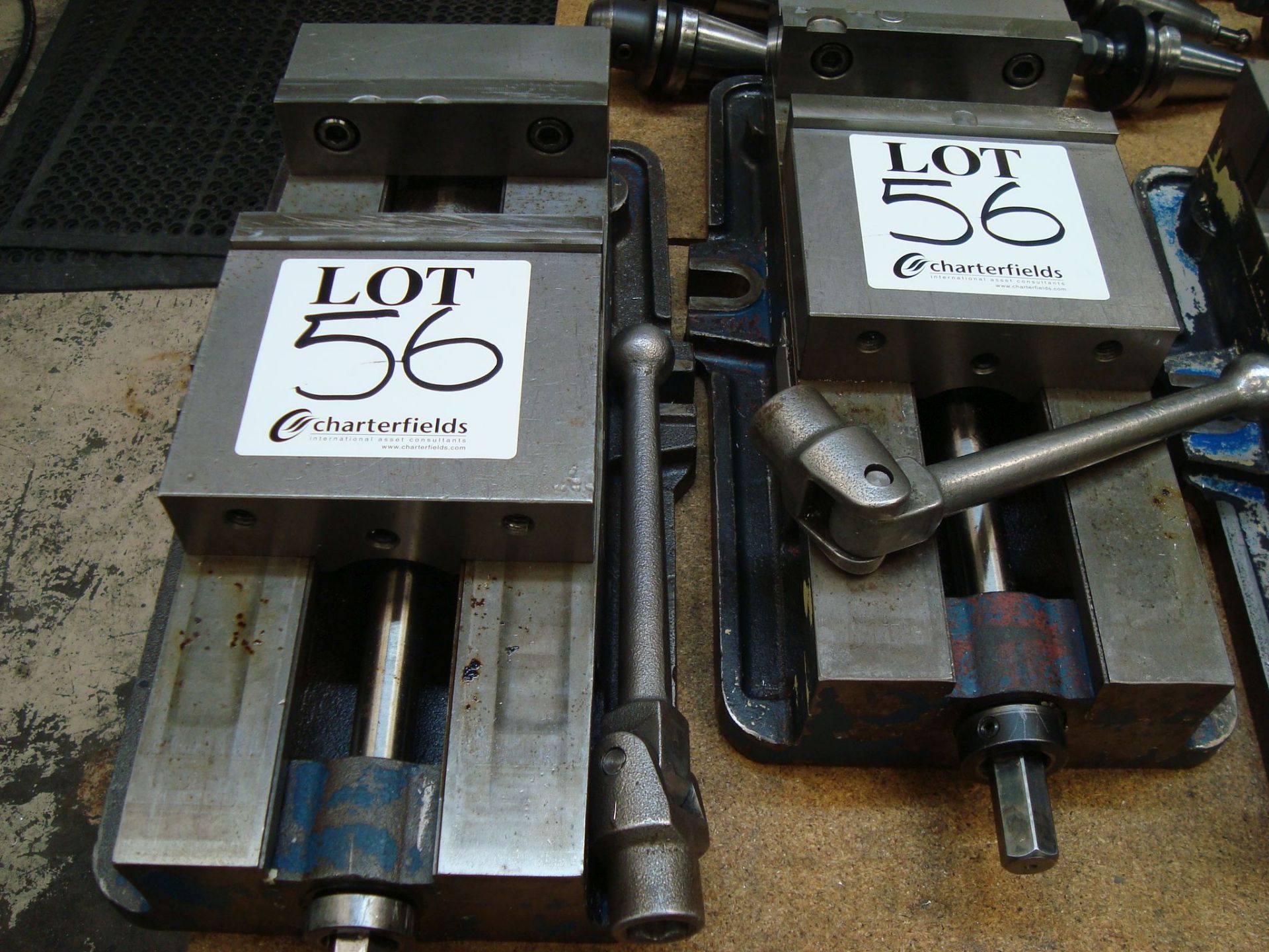 Two machine tool vices