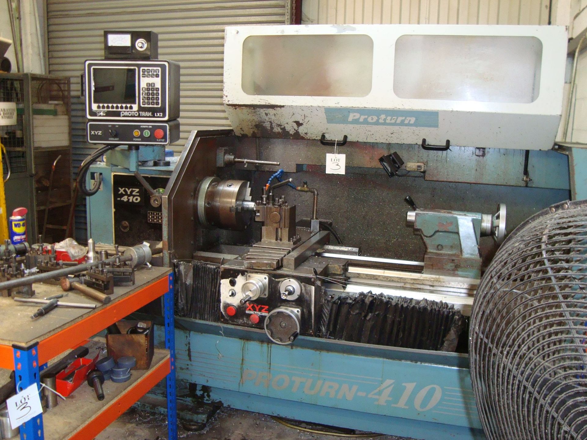 A Proturn 410 CNC gap bed lathe Serial number 122 with SWI ProtoTrak LX2 control system, chucks - Image 4 of 4