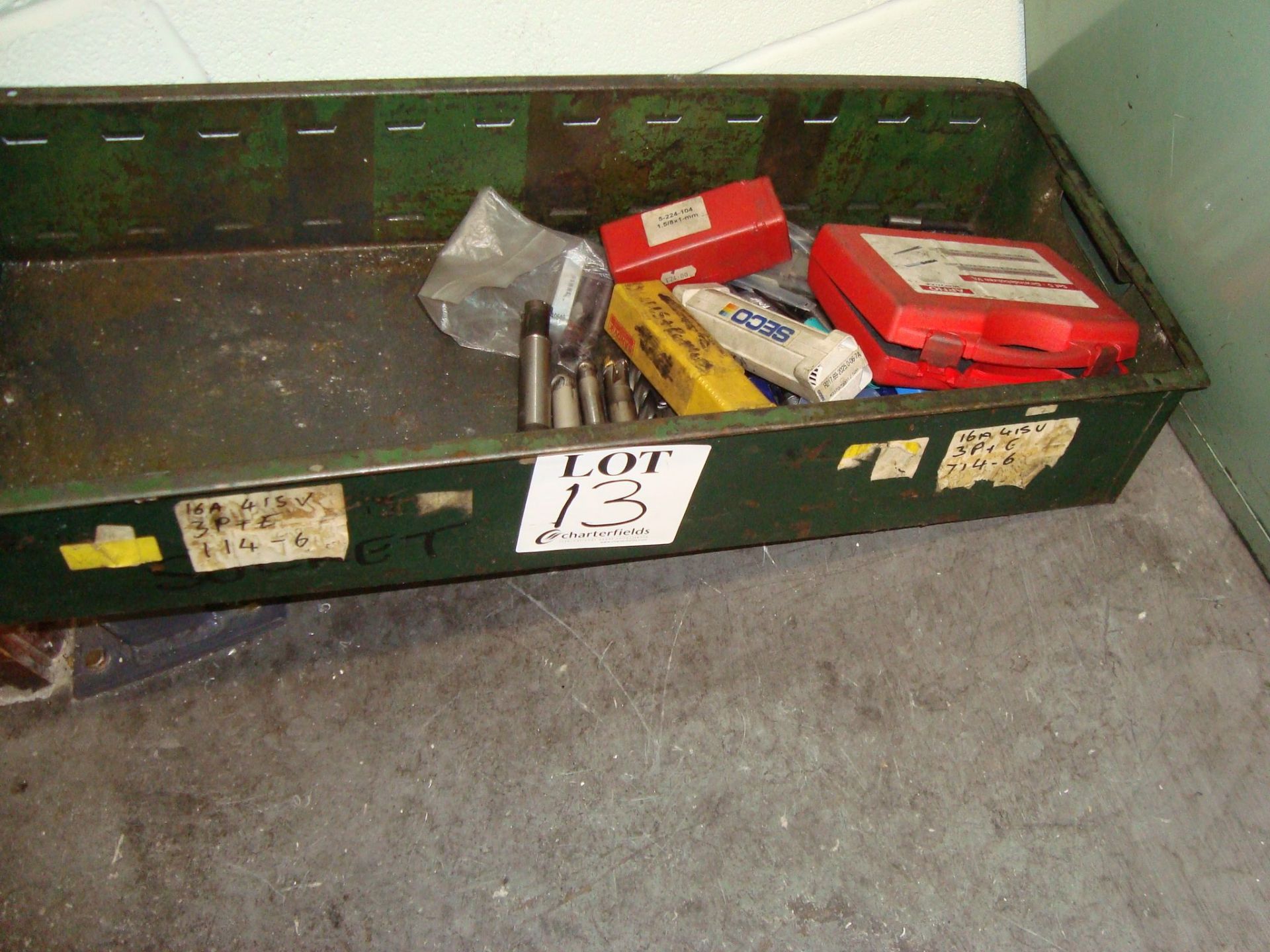 A steel lockable 16 drawer tool chest with a quantity of drilling, reaming and tapping tools, as - Image 2 of 3