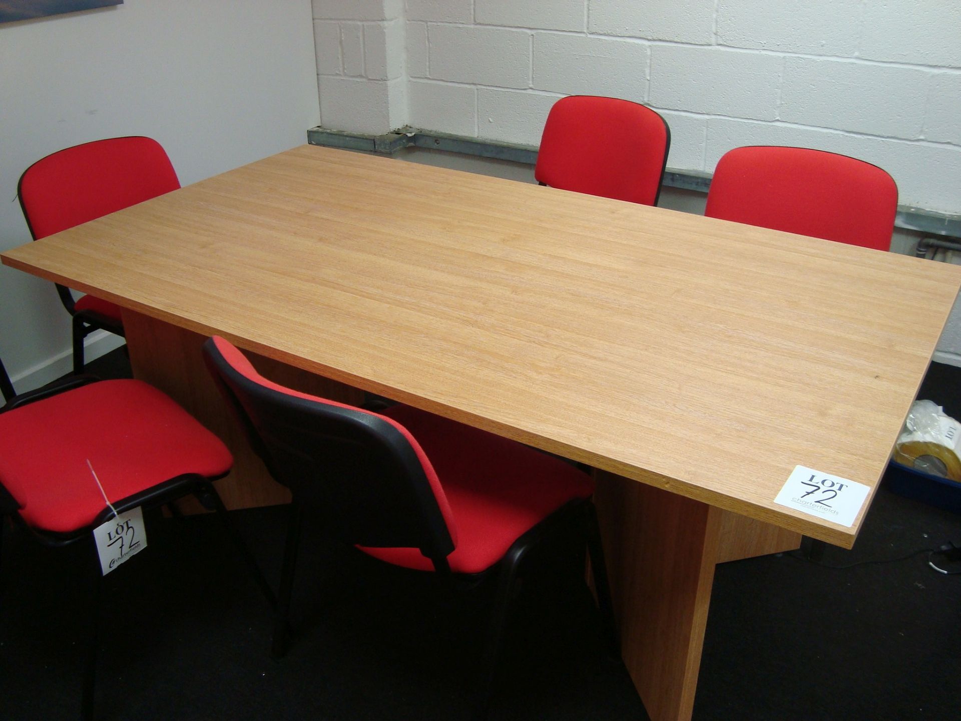 The meeting room contents including; light oak effect conference table and eight tweed upholstered - Image 3 of 3