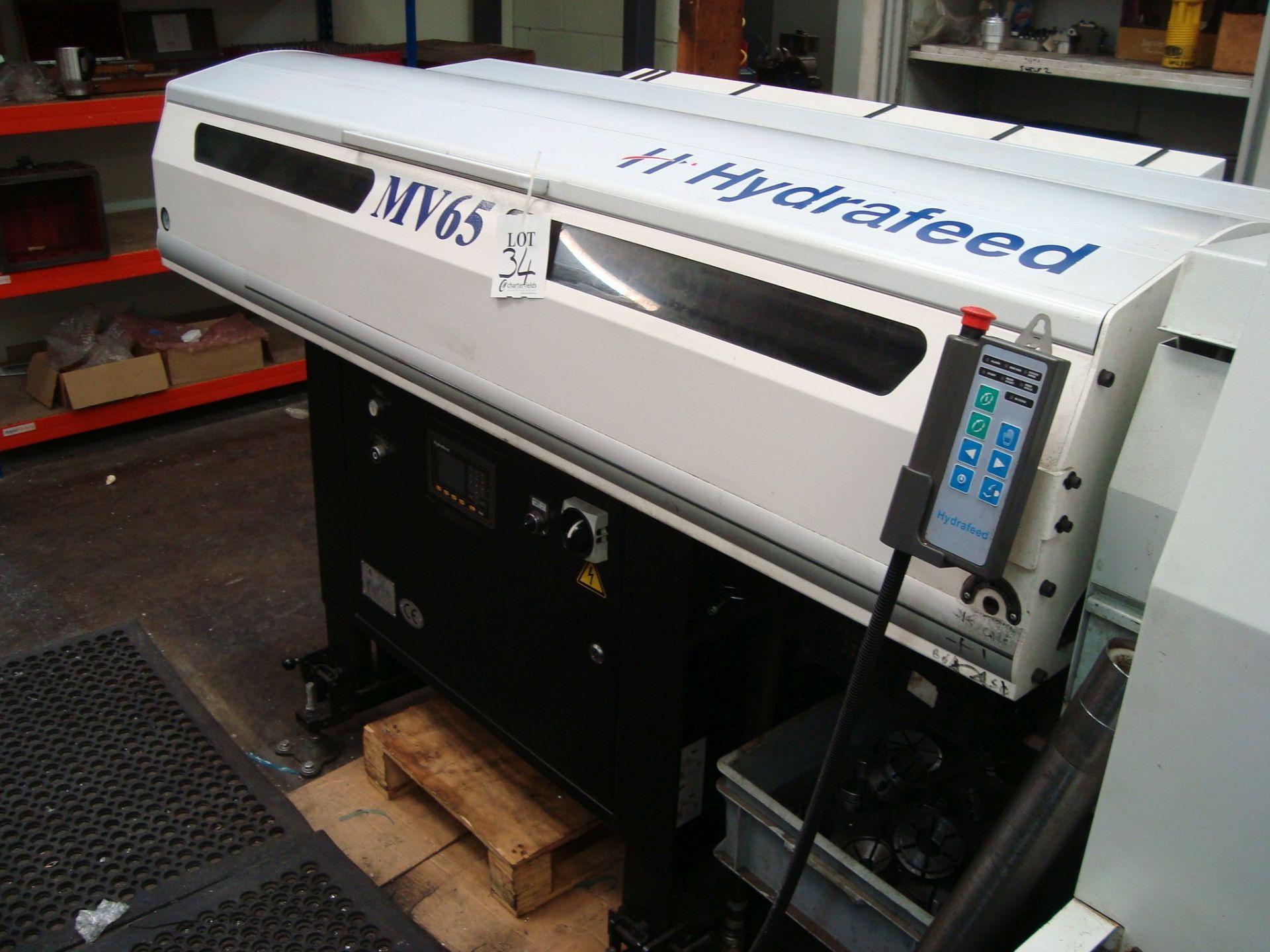 Hydrafeed MV65 Multifeed CNC magazine bar feed unit Serial number 16140836. Collection strictly by