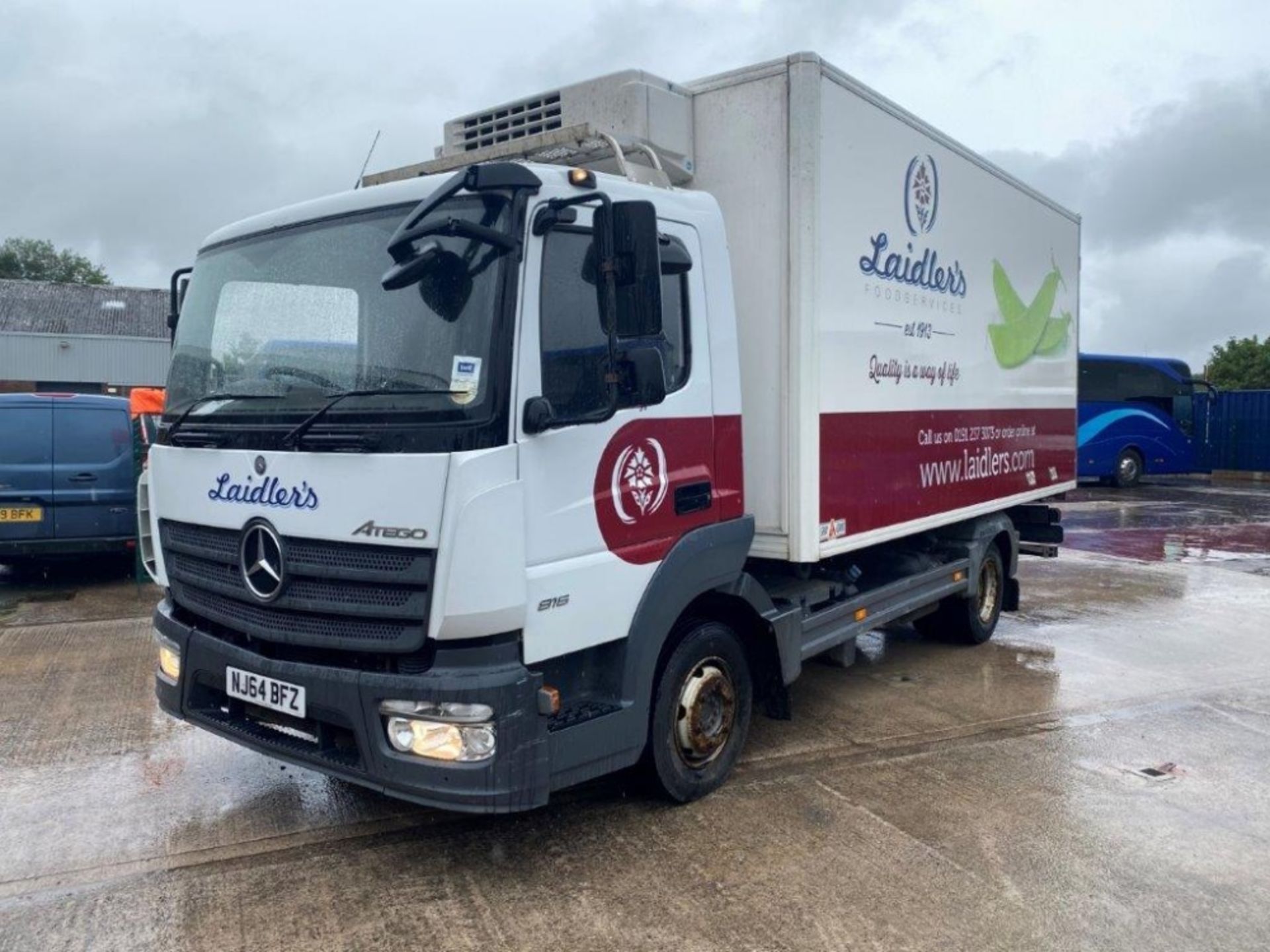 Mercedes Atego 816 7.5 tonne twin axle automatic temperature controlled box van with bifold double