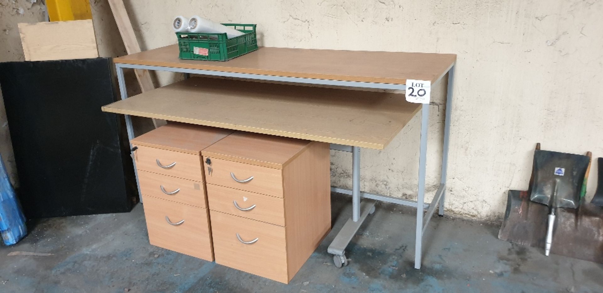 2 - tables and 2 - three drawer pedestals