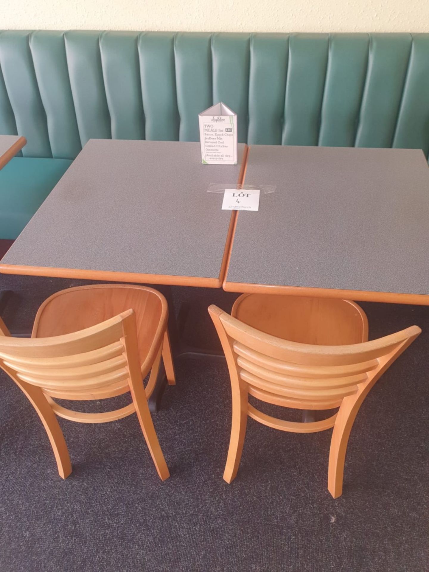 2 - two seater tables with 2 - chairs