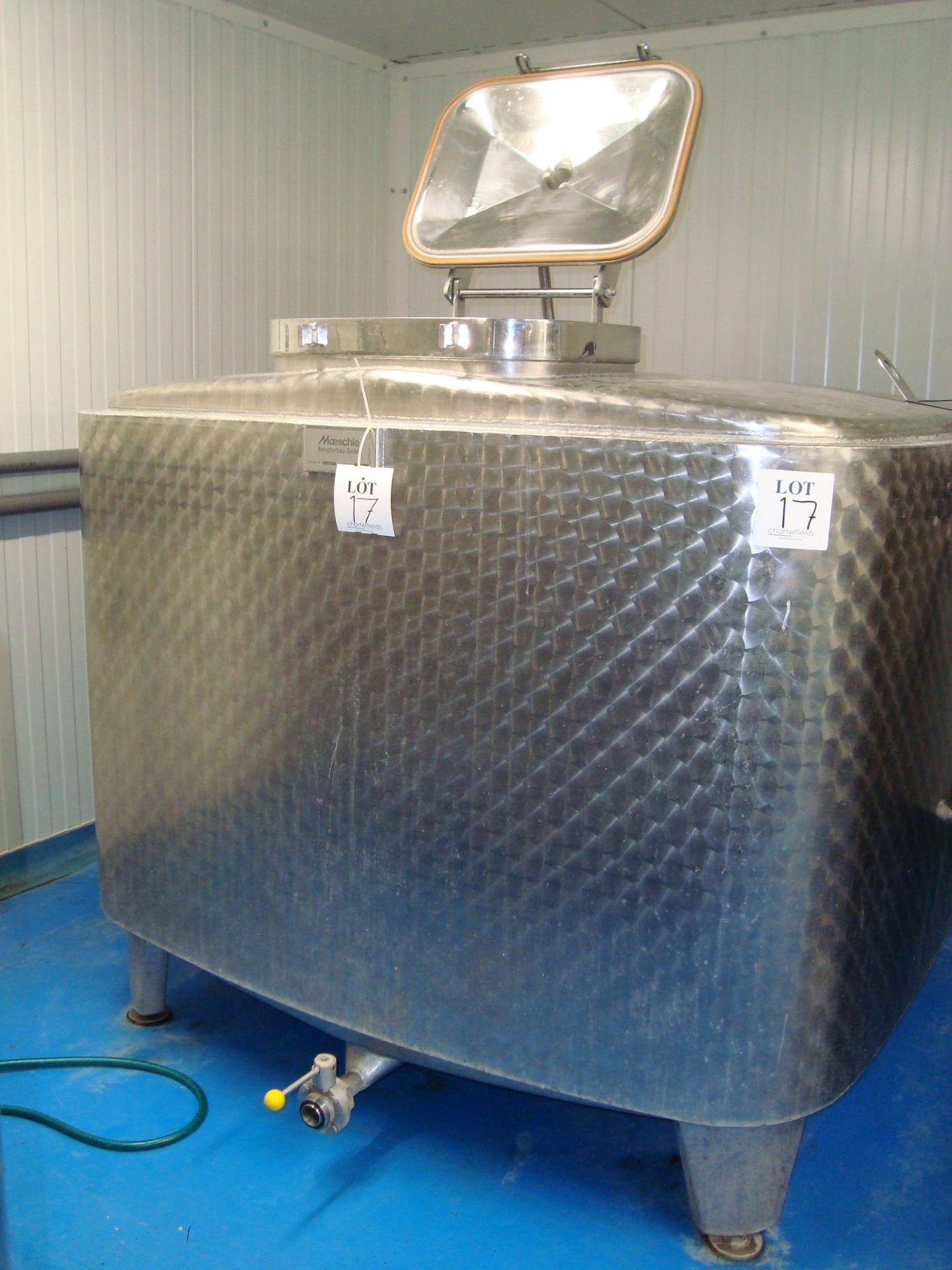 Two 2,000L Moeschle cuboidal fermenting vessels with cooling jackets, Serial numbers 21191 and - Image 3 of 3