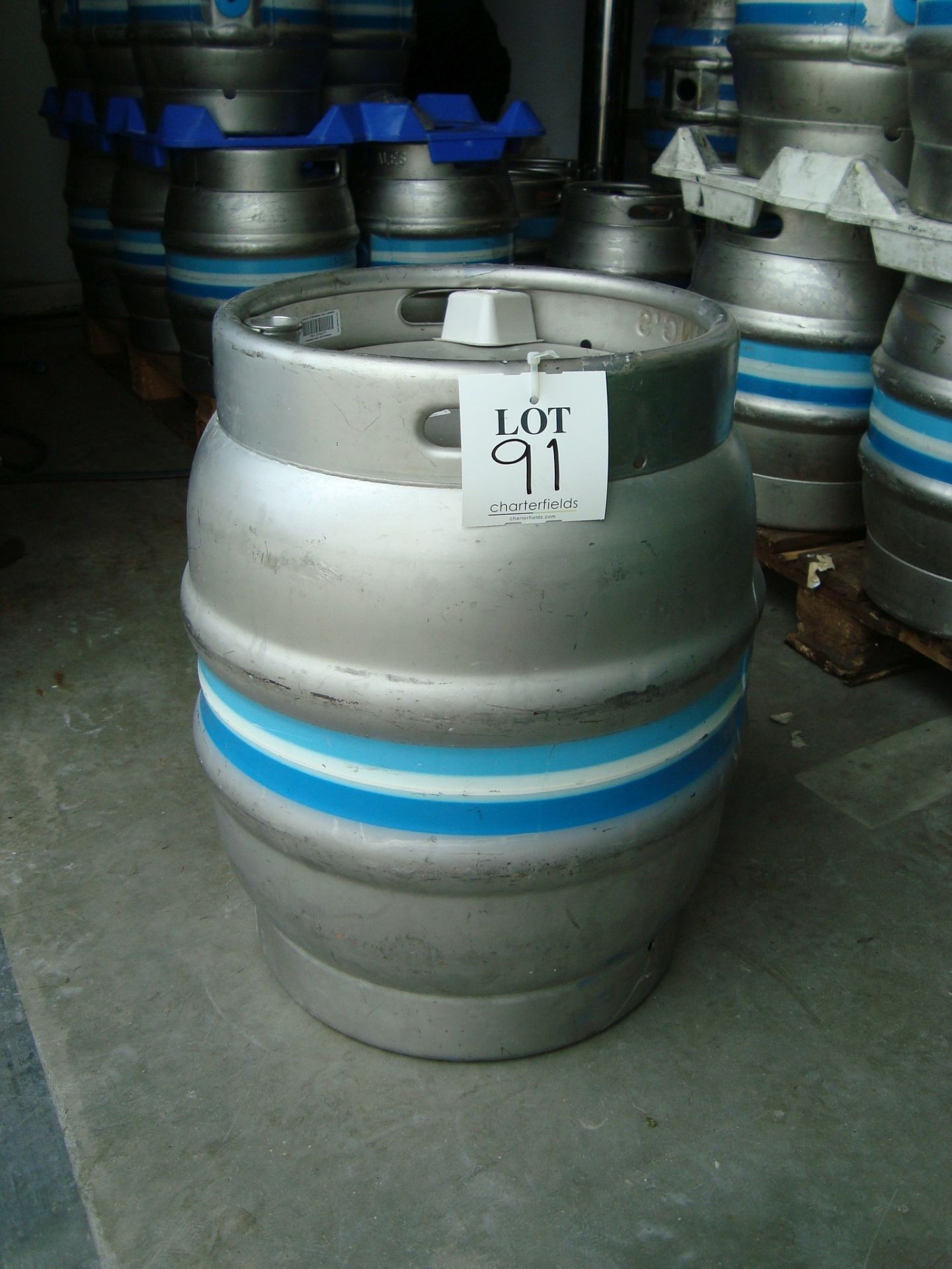 Two eighteen gallon stainless steel casks