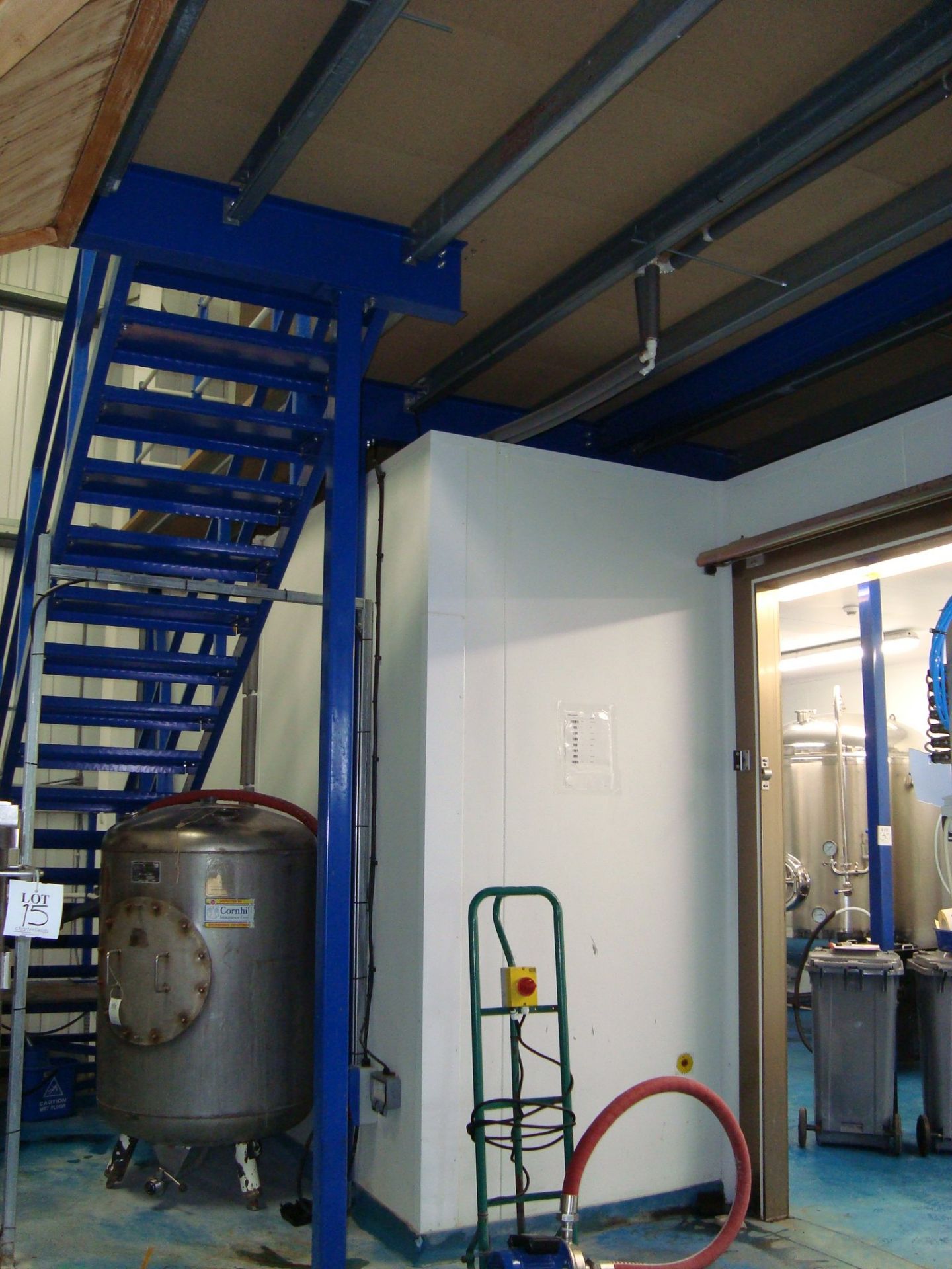 A steel framed mezzanine floor structure, approximately 13x7m, with two insulated cold room - Image 9 of 19