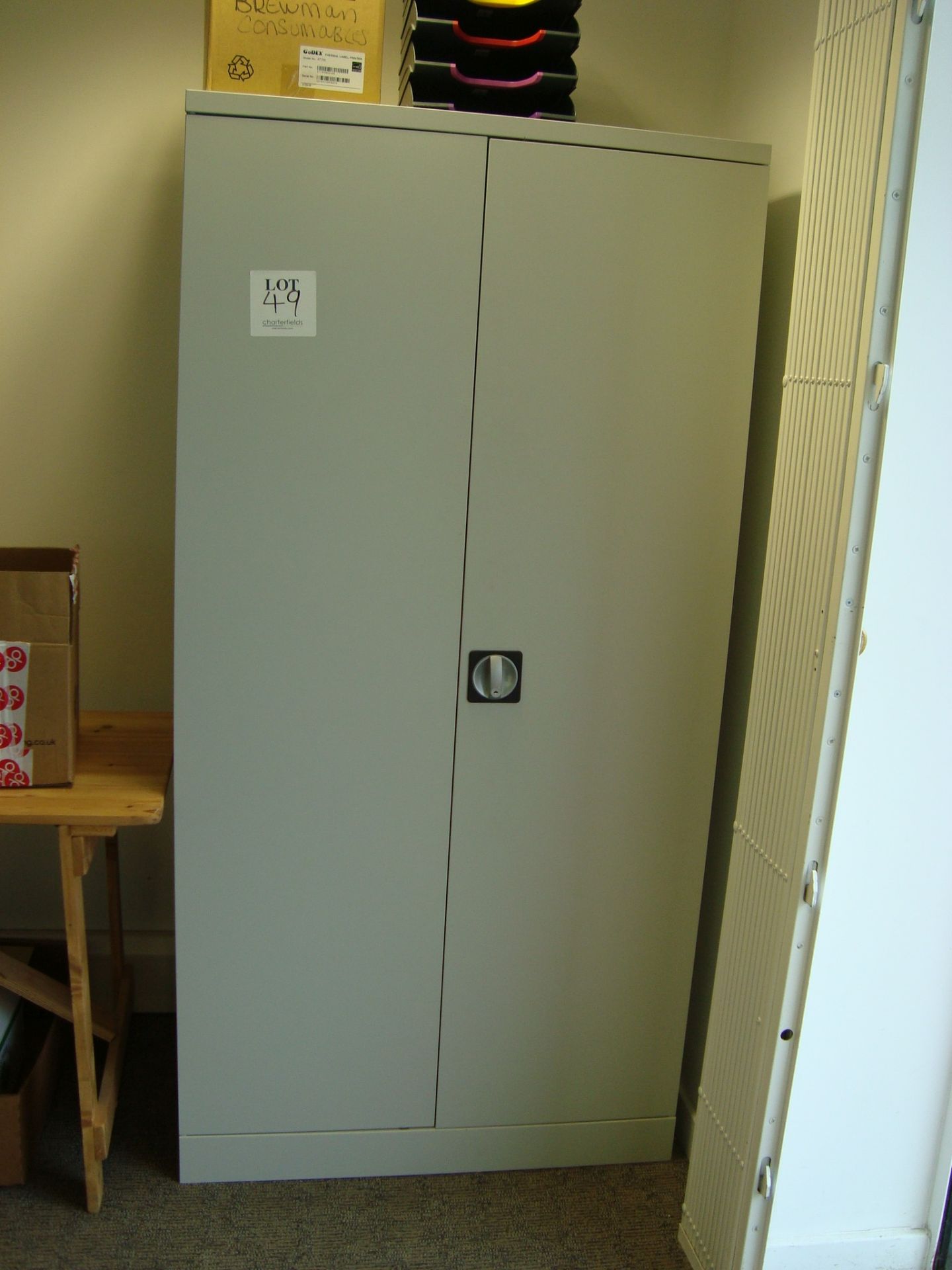 Five various double door full height cupboards, with contents, as lotted - Image 5 of 5