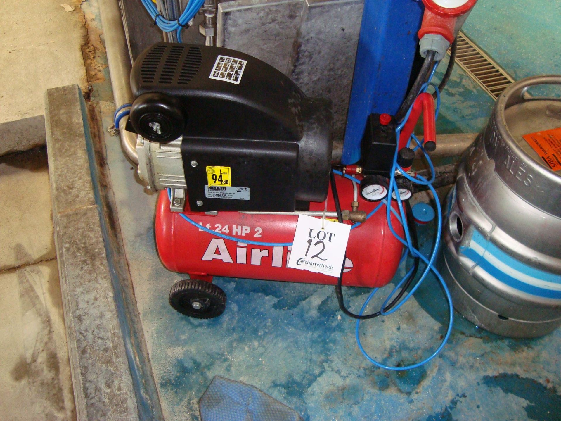 A Johnson Brewery Design twin-head cask washer, with Airline HP2 portable air compressor - Image 2 of 4