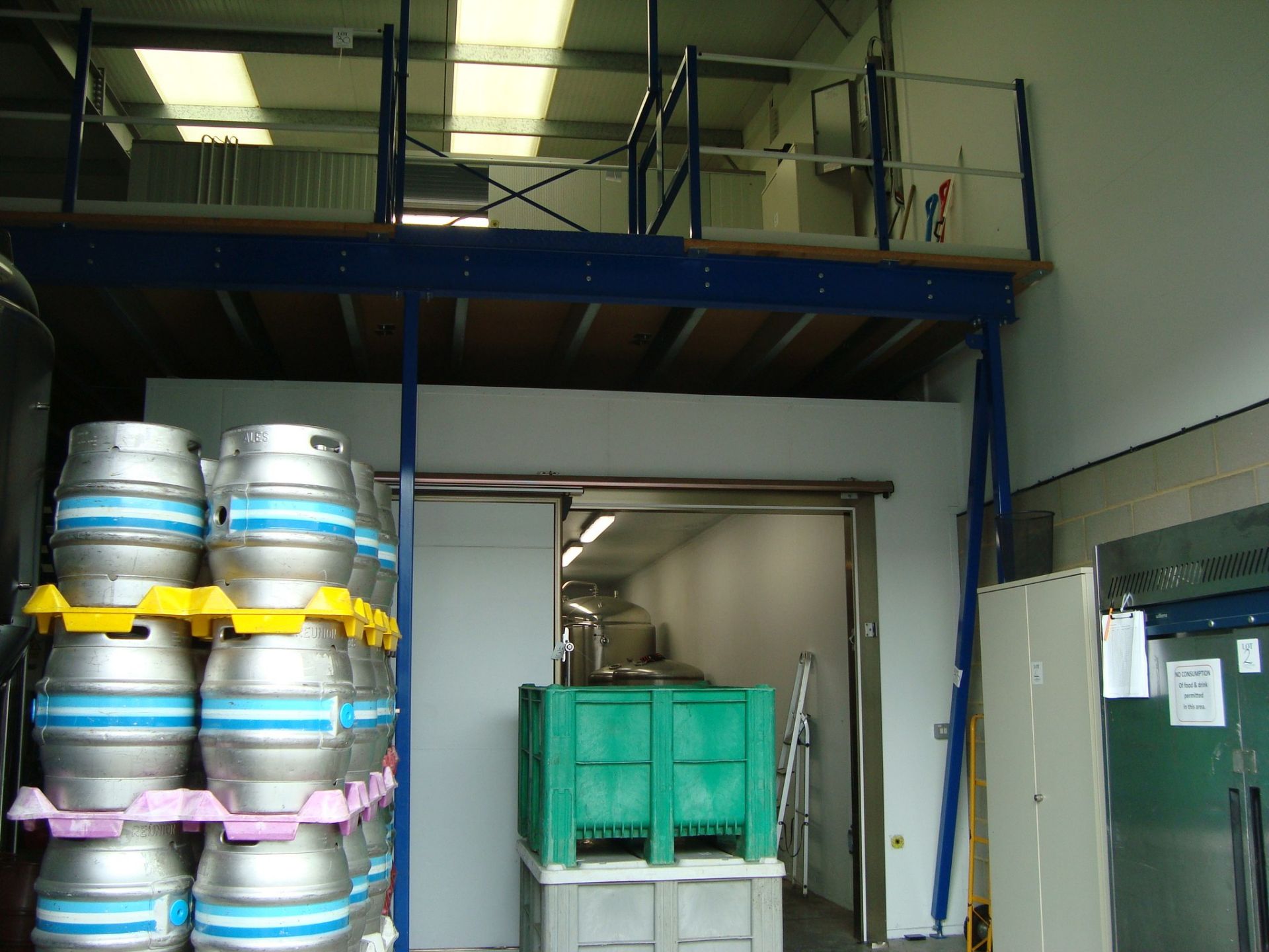 A steel framed mezzanine floor structure, approximately 13x7m, with two insulated cold room - Image 13 of 19