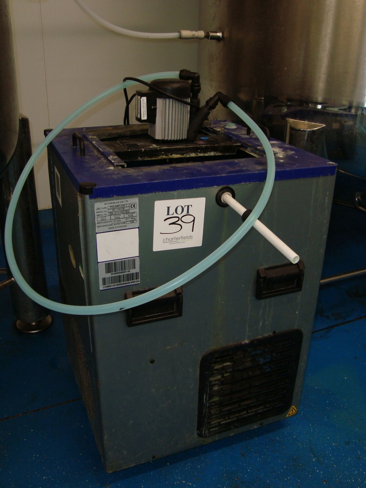 A Polar Flow PF7 remote chiller Serial number 06A0519RM1264 (Note cooling fluids must be safely