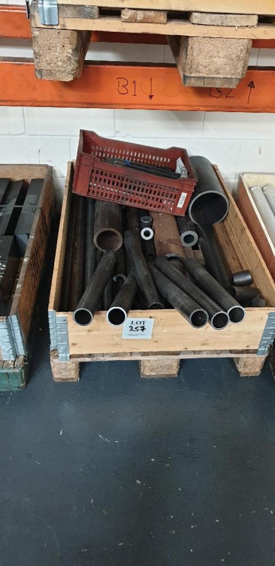 Pallet of steel tube