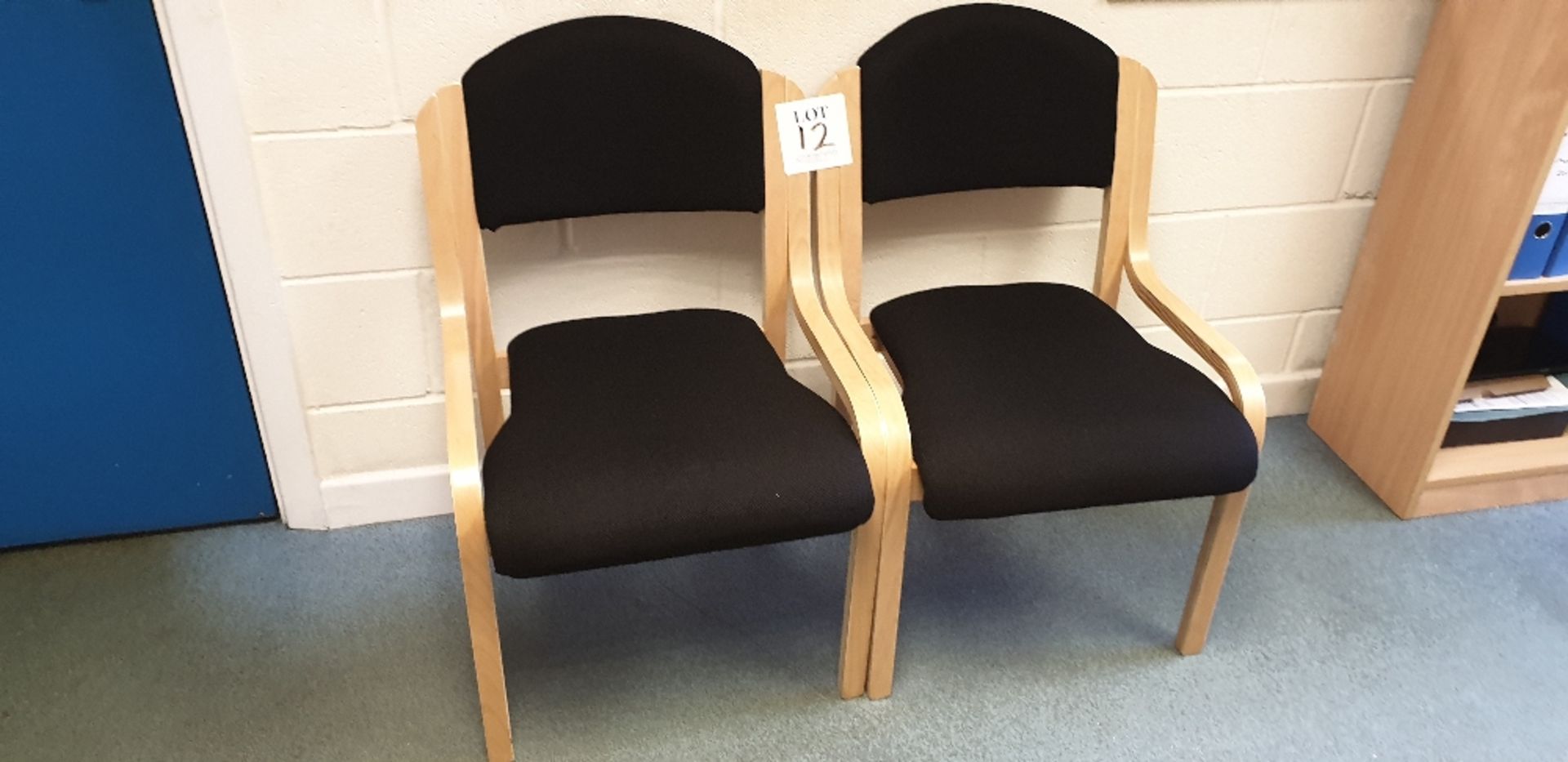 2 - wooden framed chairs
