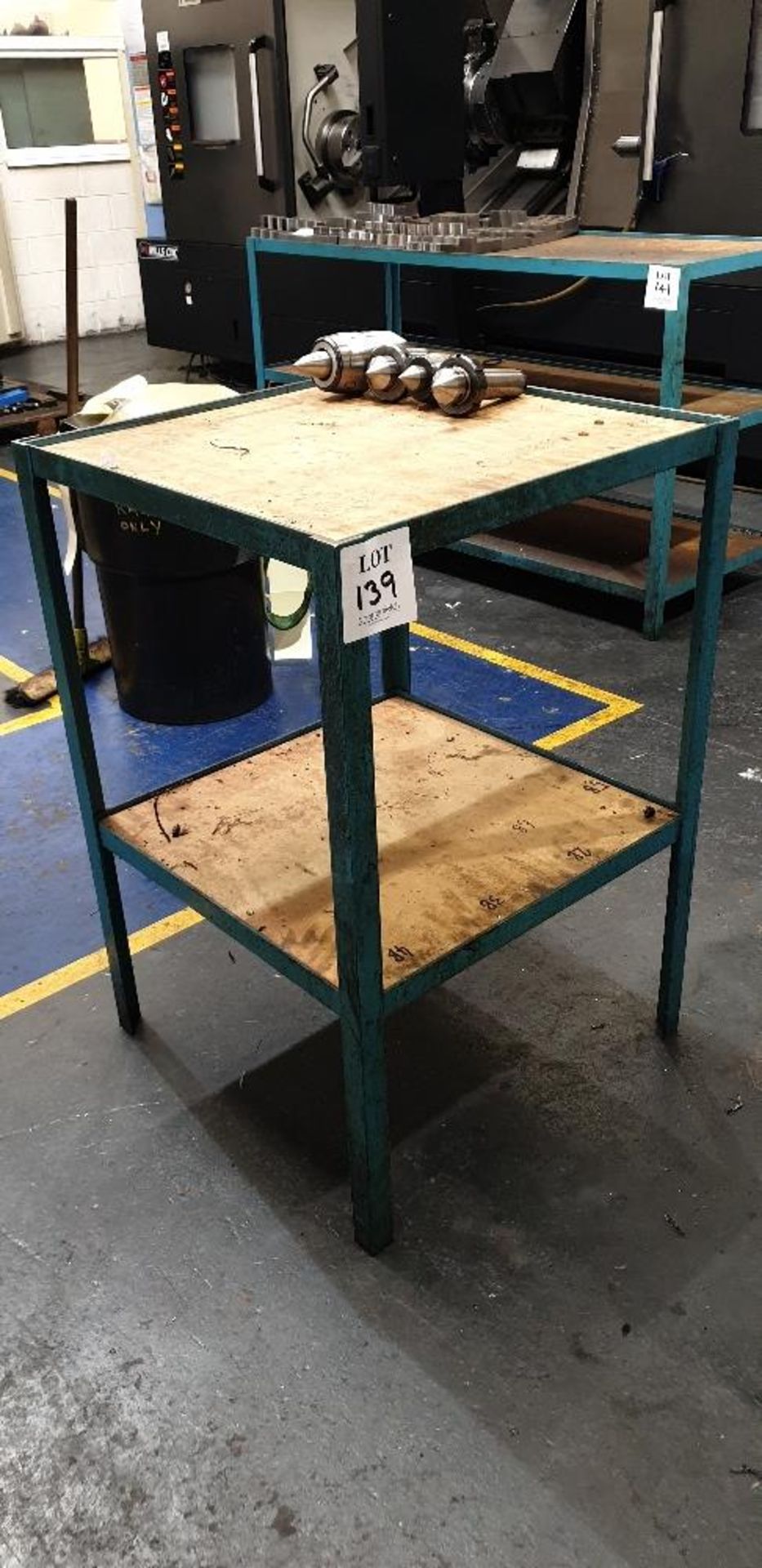 Two tier steel framed table 660 x 660mm