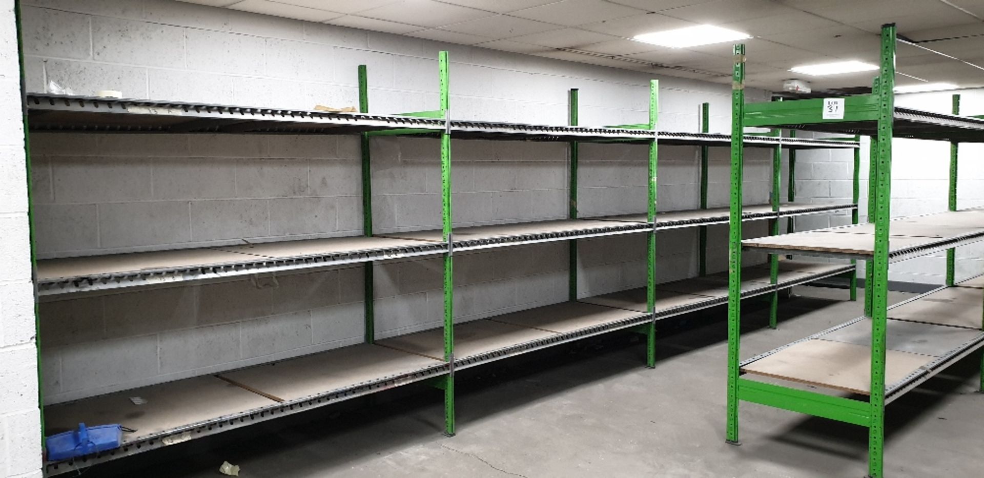 13 - bays of adjustable boltless shelving (bay size 2000m x 800m x 2200mm high)