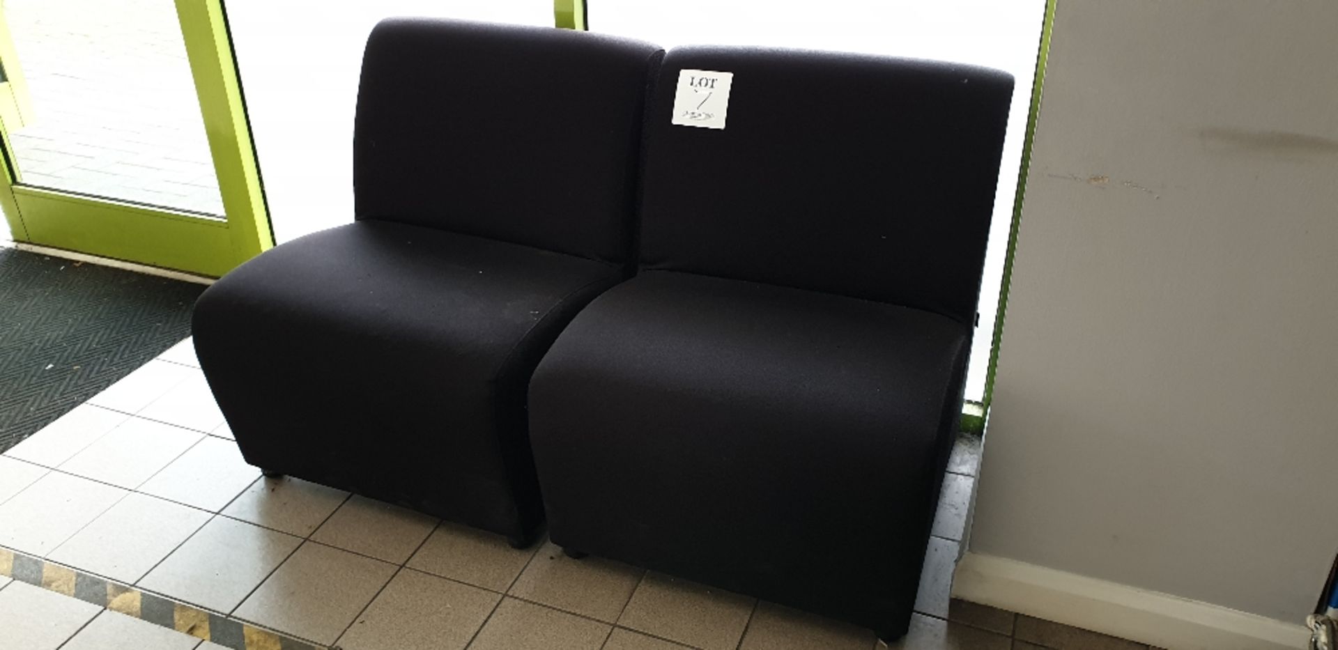 2 - black upholstered chairs