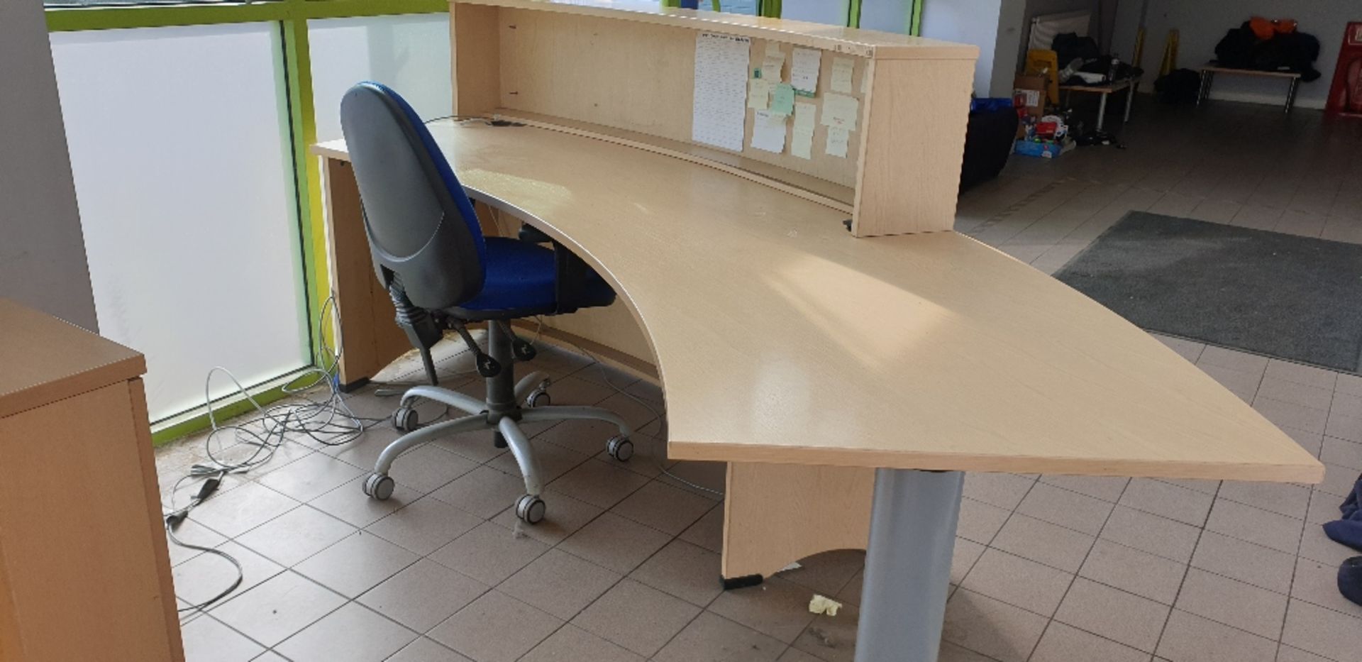 Reception counter and wooden double door cupboard - Image 2 of 3