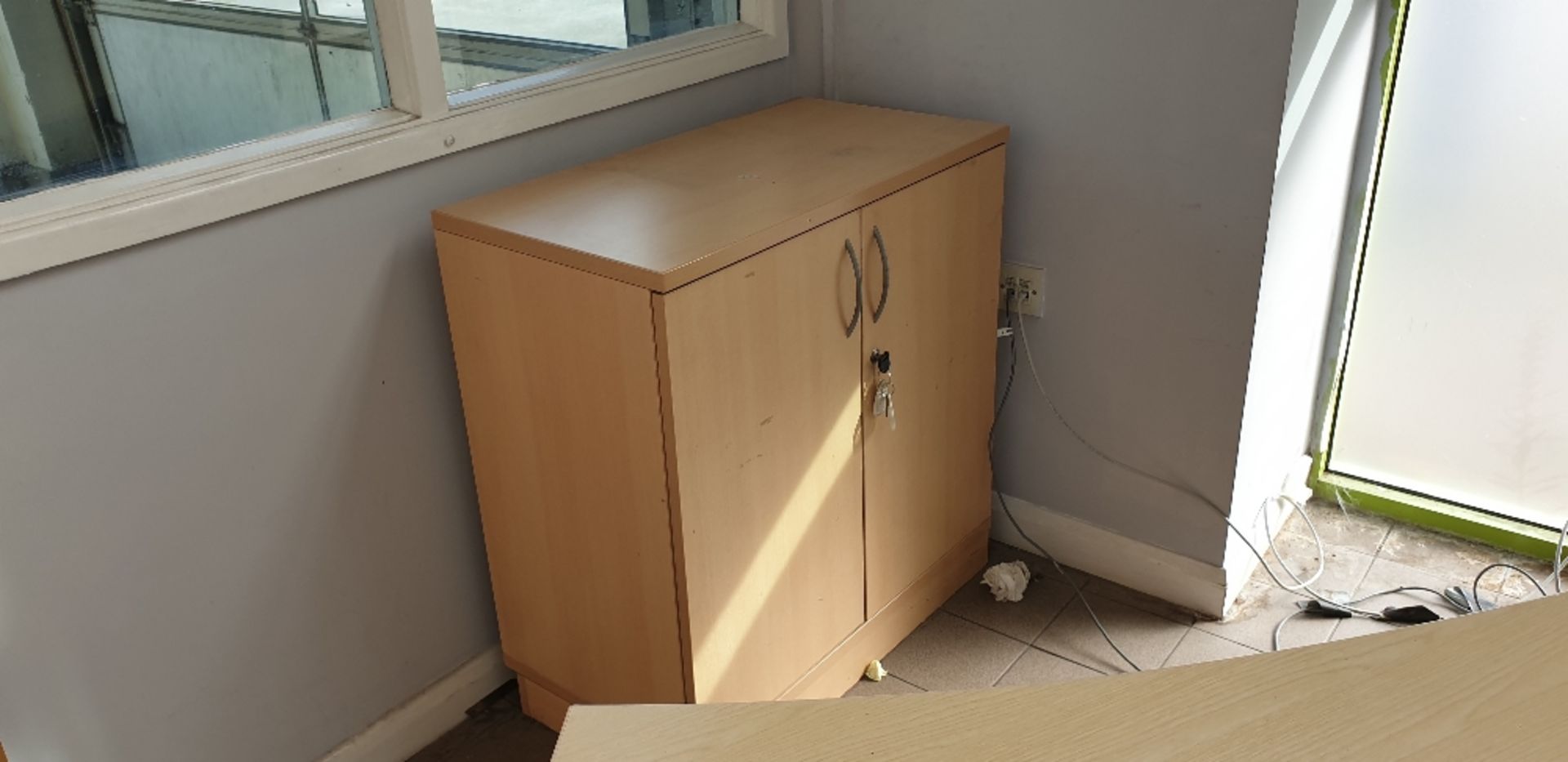 Reception counter and wooden double door cupboard - Image 3 of 3