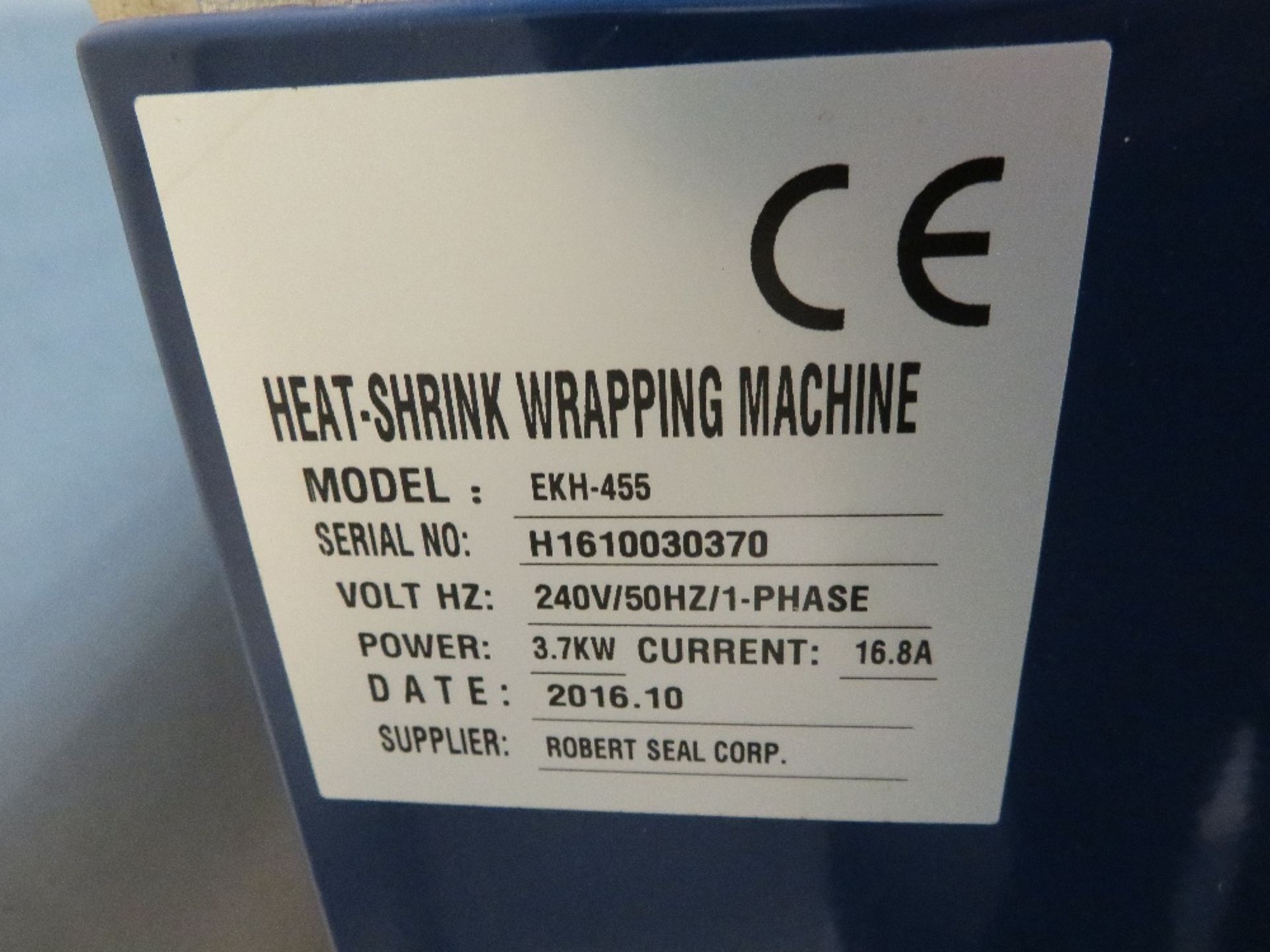 Heat Shrink Wrapping Machine Model EKH-455 A3 , Serial Number H1610030370, Date 10/2016 - Image 4 of 4