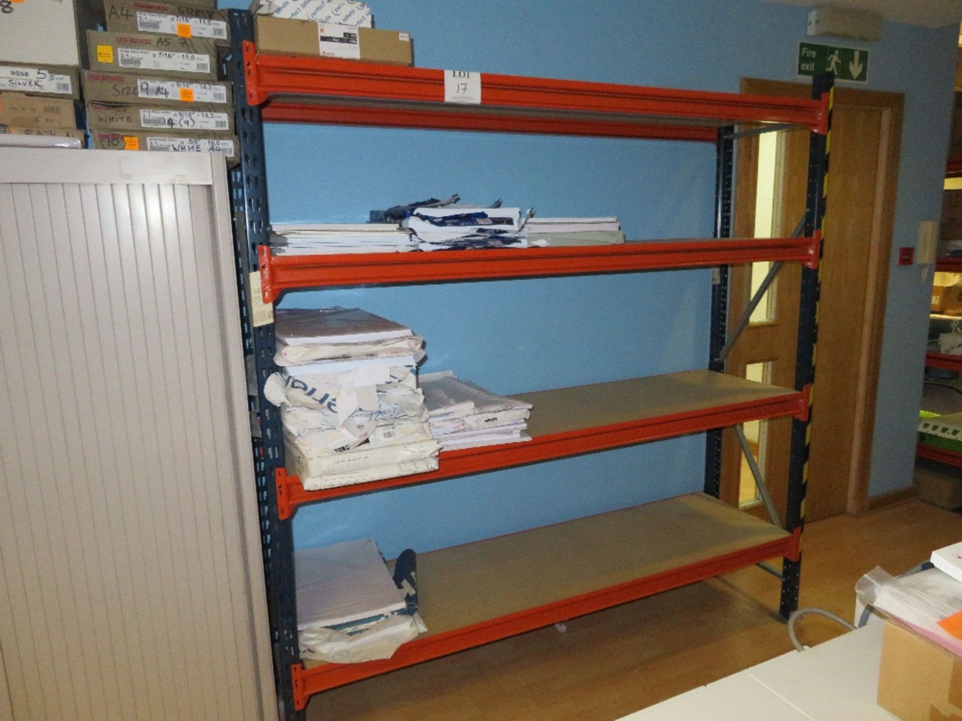 1x Bay of Blue / Orange Boltless Steel Storage Racking - Contents Not Included