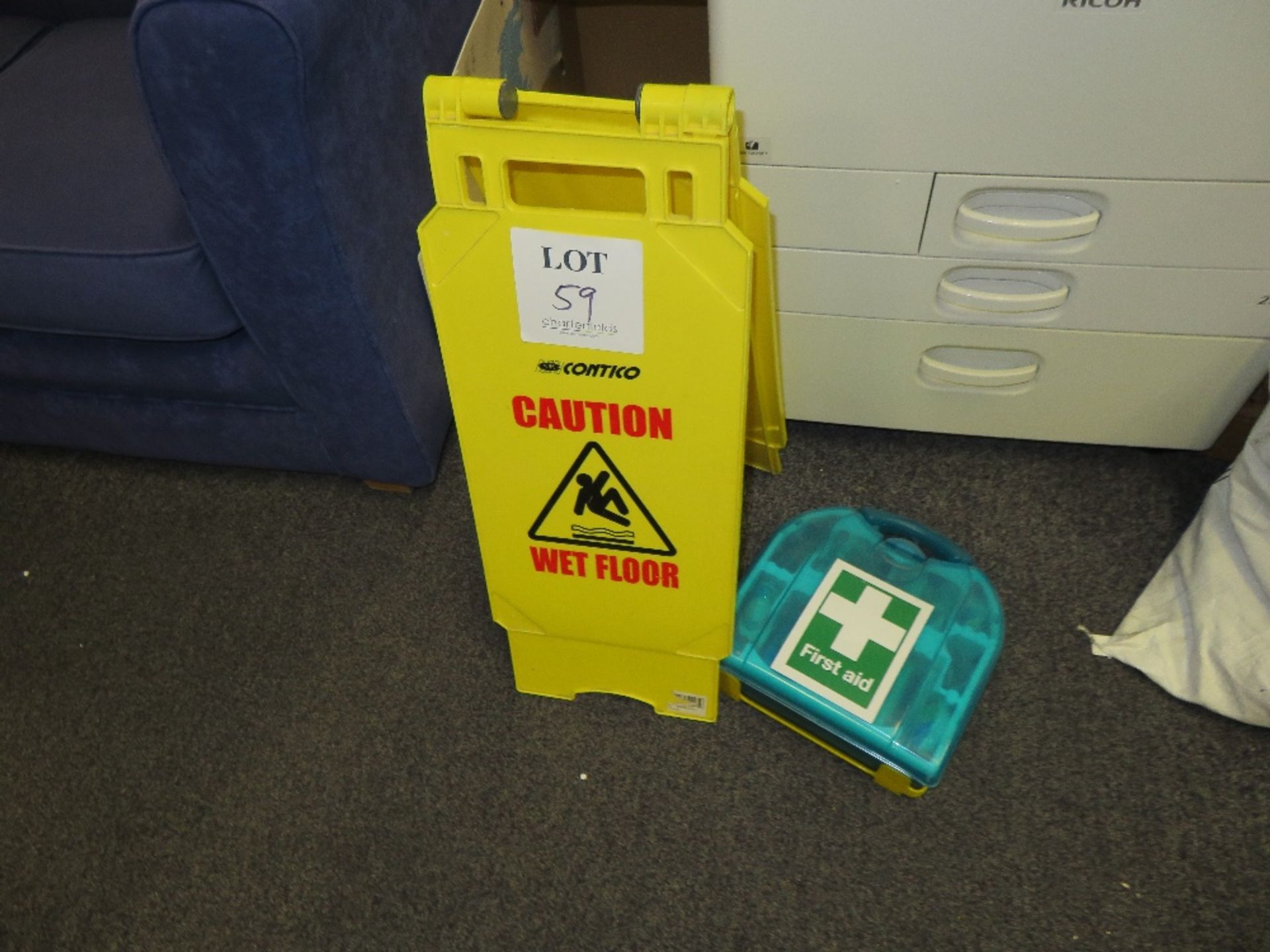 Caution Wet Floor Sign & First Aid Kit