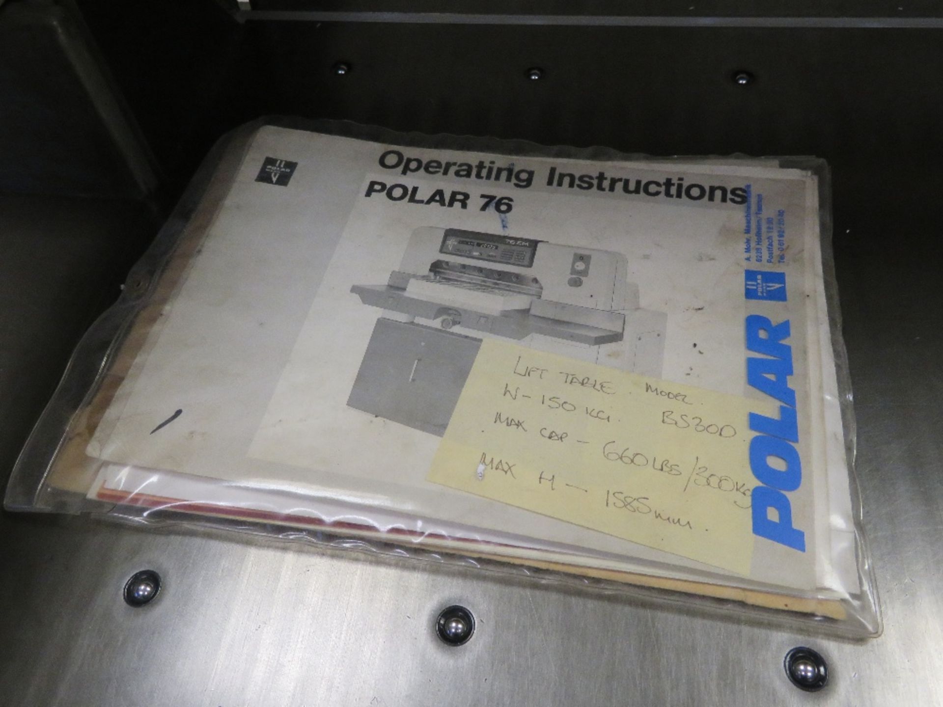 Polar Mohr 76 EM Paper Guillotine, Serial Number 5661976 with Light Guards and 4x Spare Blades - Image 8 of 8