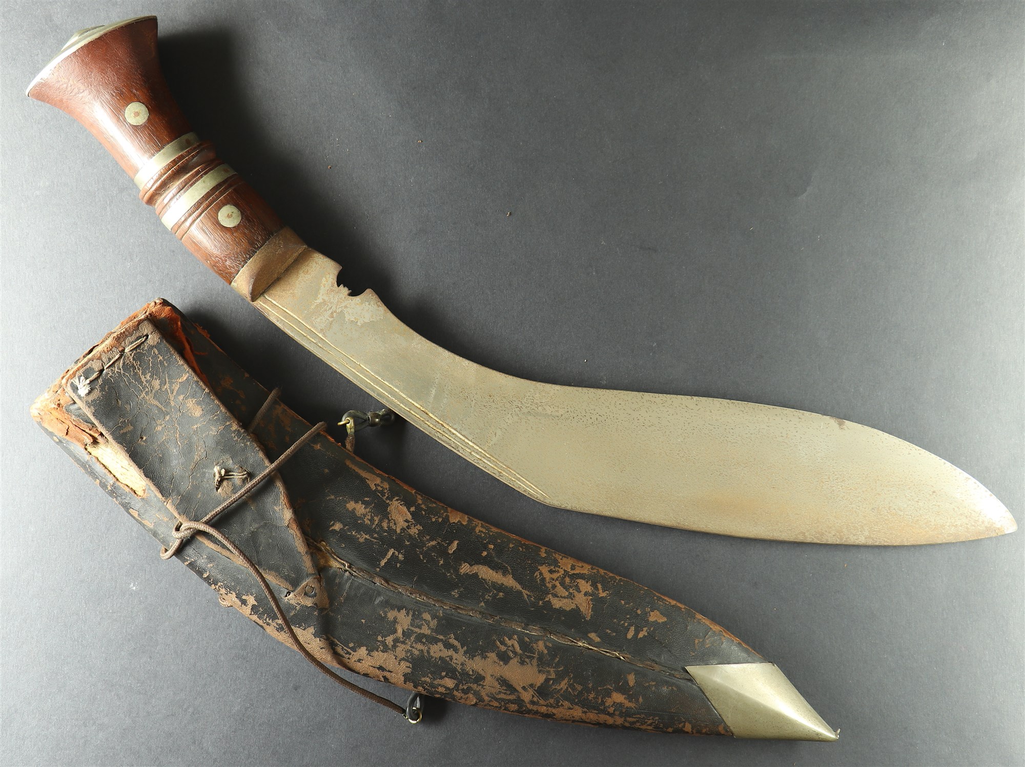 KUKRI KNIFE with damaged scabbard. British Army, circa 1945.. - Image 2 of 3