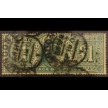 GB.EDWARD VII 1902-10 £1 dull blue-green, De La Rue, SG 266, used with minor faults. Cat £825.