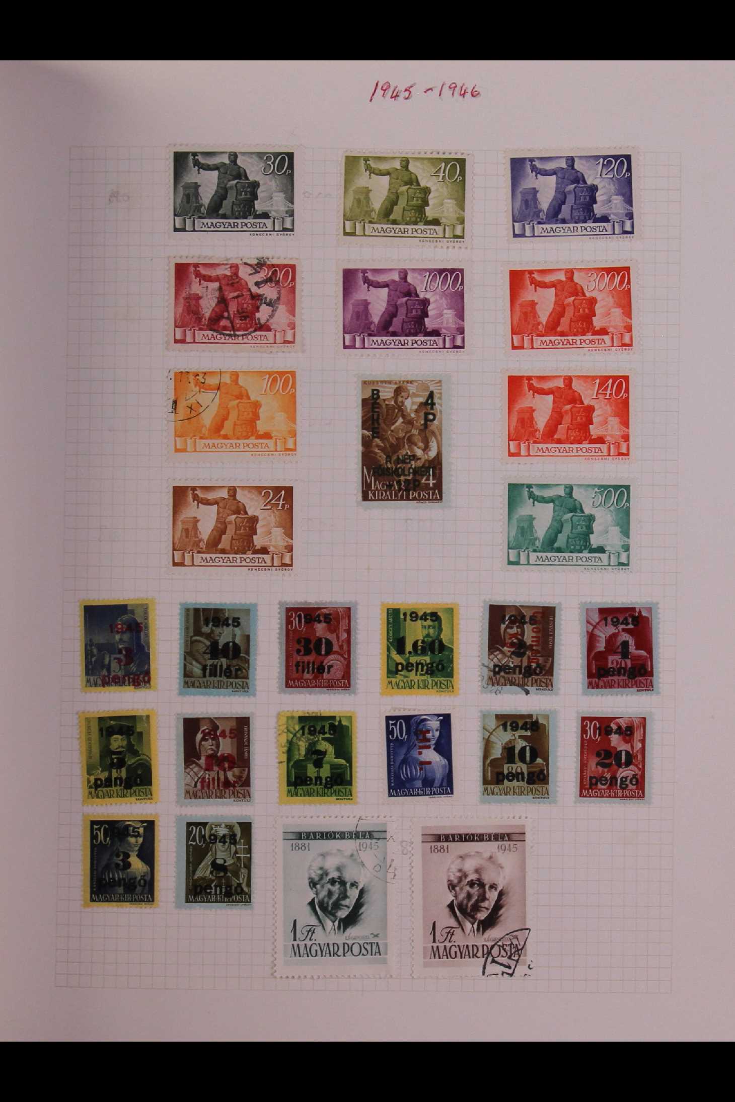 HUNGARY 1870's-1990's EXTENSIVE USED COLLECTION in 2 albums, hundreds of complete sets & useful "