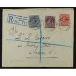 FALKLAND IS. 1927 (18 Jun) 1d red postal stationery envelope (H&G 4) addressed to London, uprated