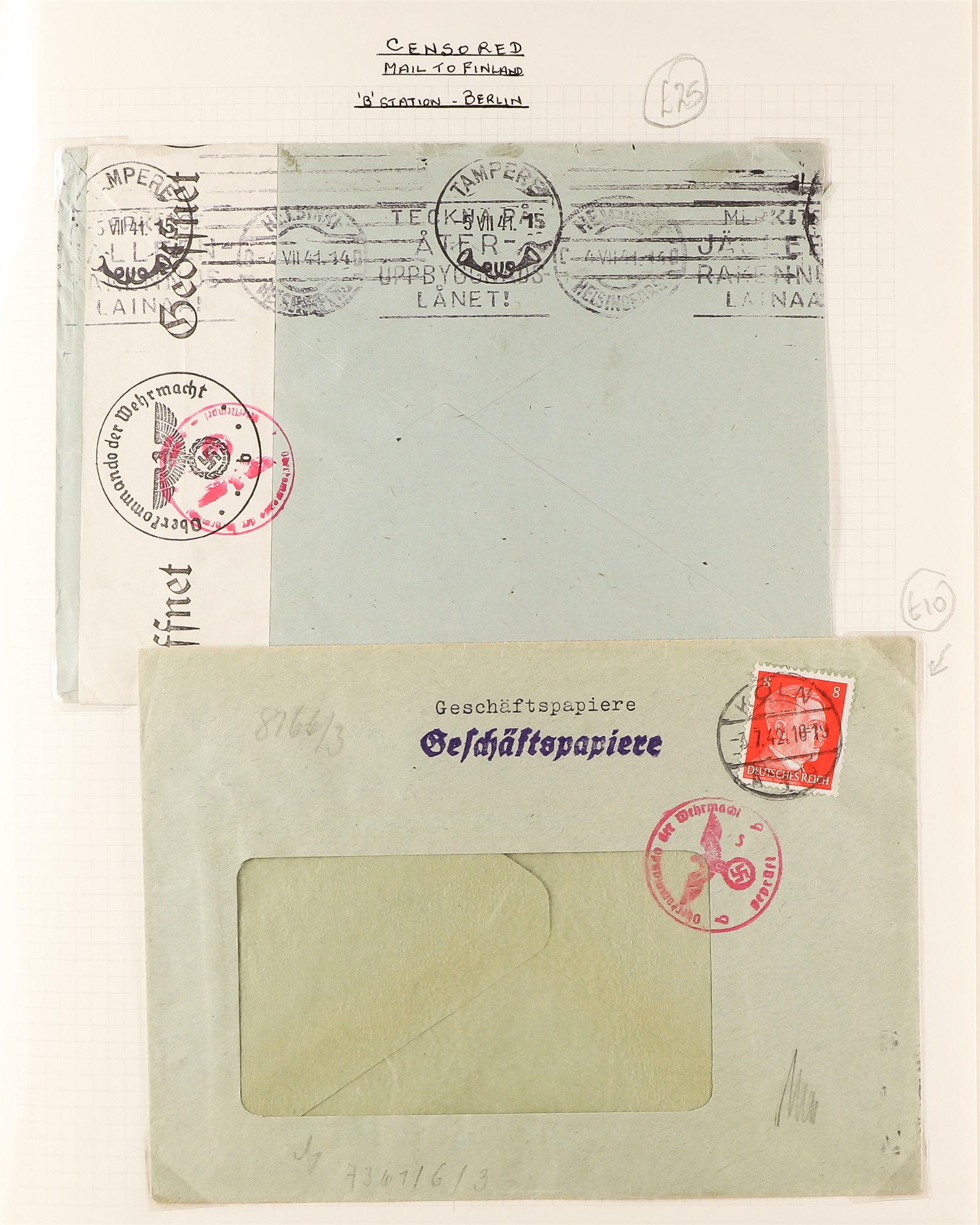 COLLECTIONS & ACCUMULATIONS POSTAL HISTORY COLLECTION of selected items knowledgeably annotated in a - Image 5 of 7