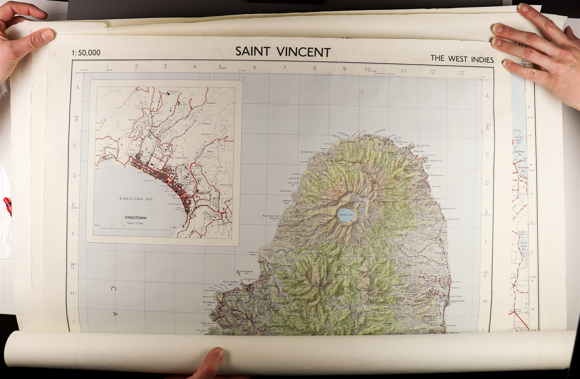 ANTIGUA & ST. VINCENT THREE MAPS Antigua East & West Ordinance Survey 1962, St Vincent 1961.