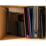 COLLECTIONS & ACCUMULATIONS TOPICALS, MINIATURE SHEETS, SHEETLETS. A large box with 8 binders +