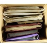 COLLECTIONS & ACCUMULATIONS COMMONWEALTH & FOREIGN BALANCES, AUCTION LOTS. A box with albums,