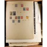 COLLECTIONS & ACCUMULATIONS INTERESTING WORLD BOX. 1000's stamps on album pages, stock cards /