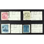 SOUTH AFRICA -COLS & REPS MAFEKING SIEGE group of 4 used stamps tied to original pieces includes