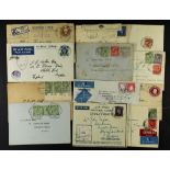 GREAT BRITAIN COVERS Mostly 1920's-1950's group, includes 1912 cover with two Ideal stamps tied by