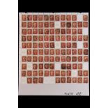 GB.QUEEN VICTORIA 1864-79 PENNY RED PARTIAL PLATE RECONSTRUCTION PLATE 122 - a partly complete