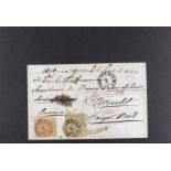 SWEDEN 1857 30SK RATE COVER TO THE NETHERLANDS. 1857 (2 Nov) envelope from Stockholm to Utrecht