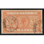 GB.QUEEN VICTORIA 1867-83 £5 orange on white paper, SG 137, very fine used with neat Mark Lane cds'