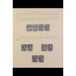 VENEZUELA 1879 "ESCULAS" ISSUE on 3 pages, of the 10c blue & 10c deep blue stamps continuously