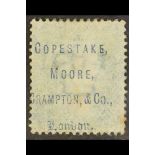 GB.QUEEN VICTORIA 1867 2d blue, plate 9, "Copestake, Moore, Crampton & Co., London" underprint in